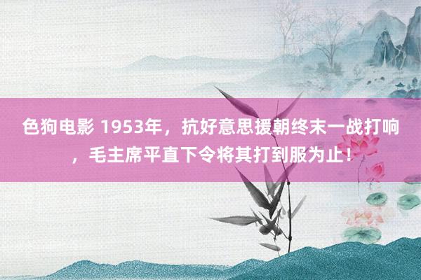 色狗电影 1953年，抗好意思援朝终末一战打响，毛主席平直下令将其打到服为止！