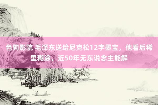 色狗影院 毛泽东送给尼克松12字墨宝，他看后稀里糊涂，近50年无东说念主能解