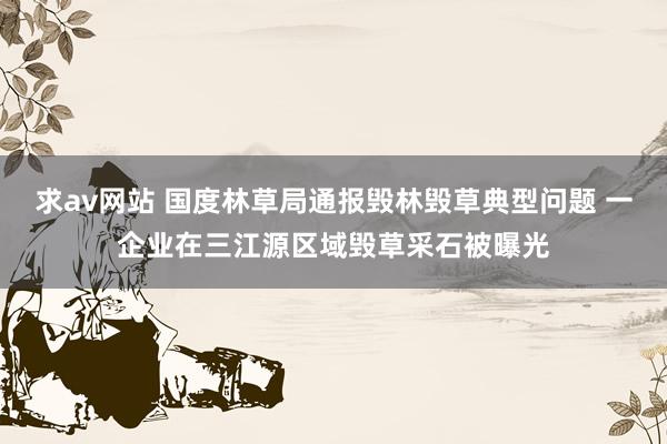 求av网站 国度林草局通报毁林毁草典型问题 一企业在三江源区域毁草采石被曝光