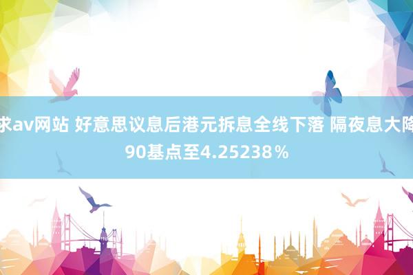 求av网站 好意思议息后港元拆息全线下落 隔夜息大降90基点至4.25238％