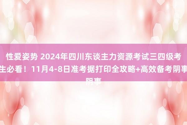 性爱姿势 2024年四川东谈主力资源考试三四级考生必看！11月4-8日准考据打印全攻略+高效备考阴事