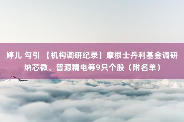 婷儿 勾引 【机构调研纪录】摩根士丹利基金调研纳芯微、普源精电等9只个股（附名单）