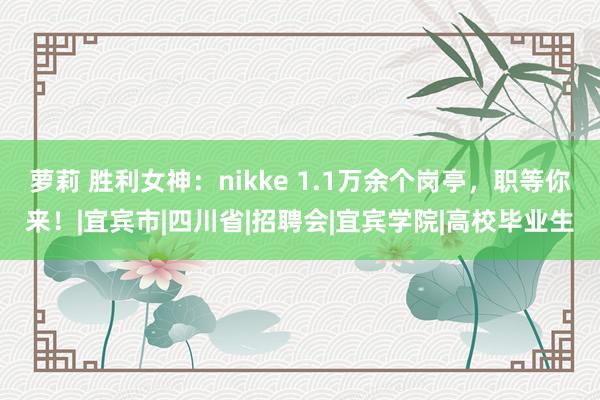 萝莉 胜利女神：nikke 1.1万余个岗亭，职等你来！|宜宾市|四川省|招聘会|宜宾学院|高校毕业生