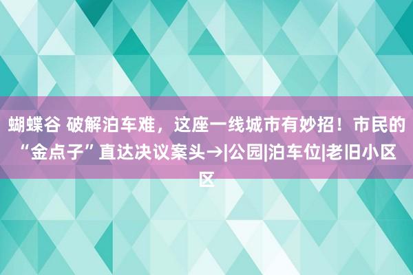 蝴蝶谷 破解泊车难，这座一线城市有妙招！市民的“金点子”直达决议案头→|公园|泊车位|老旧小区